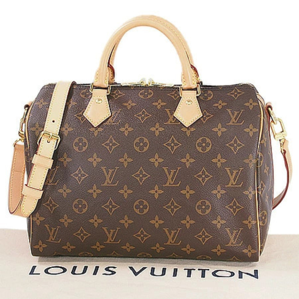 Louis Vuitton Monogram Speedy 2Way Shoulder Bag Canvas Leather Brown